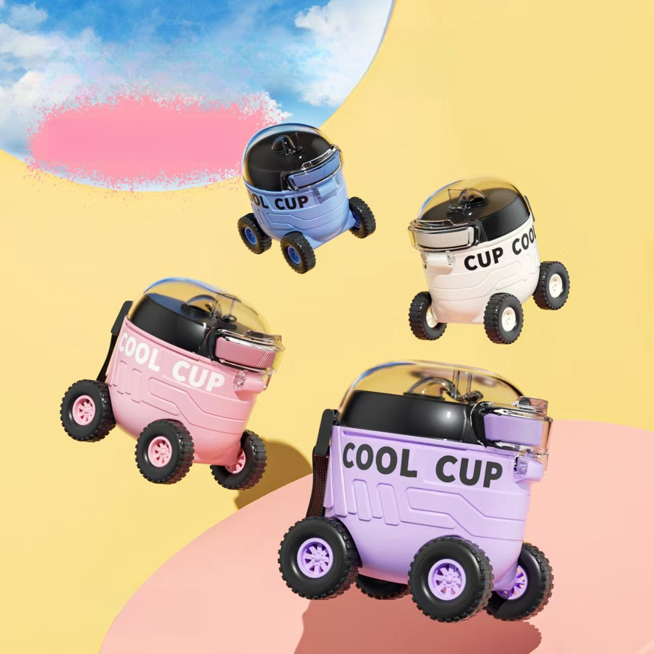 Cool Cup™ Wheeled Kids Water Bottle – 500 ml Sipper with Strap