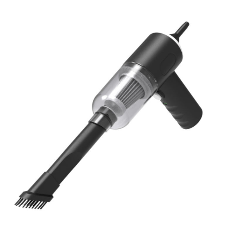 Black and silver handheld vacuum cleaner on a white background. cordless car vacuum cleaner Pakistan.