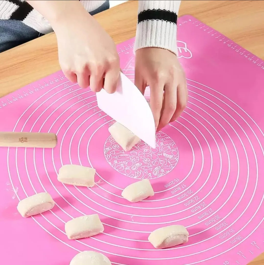 Non-Stick Silicone Roti & Pastry Mat (50 × 40 cm) – With Printed Measurements