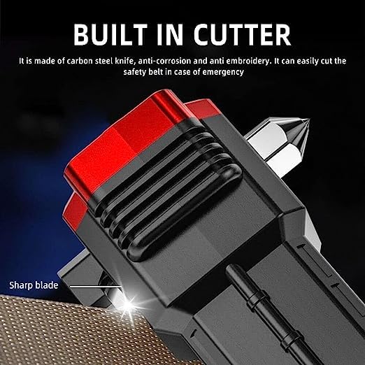 4-in-1 Rechargeable Safety Flashlight – Torch | Power-Bank | Window-Breaker | Seat-Belt Cutter