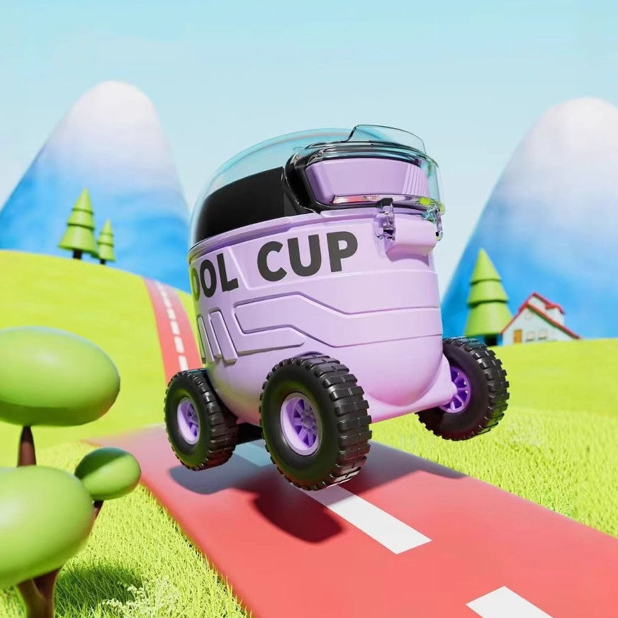 Cool Cup™ Wheeled Kids Water Bottle – 500 ml Sipper with Strap