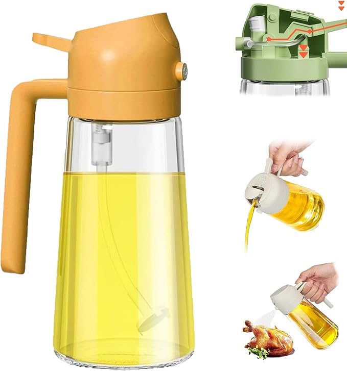 2-in-1 Oil Spray & Pour Glass Bottle – 600 ml 2-in-1 Dispenser