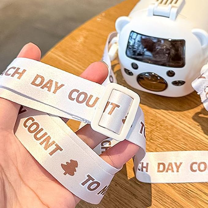 Kids Bus Water Bottle 500 ml – Pop-Up Straw, Wheels & Strap