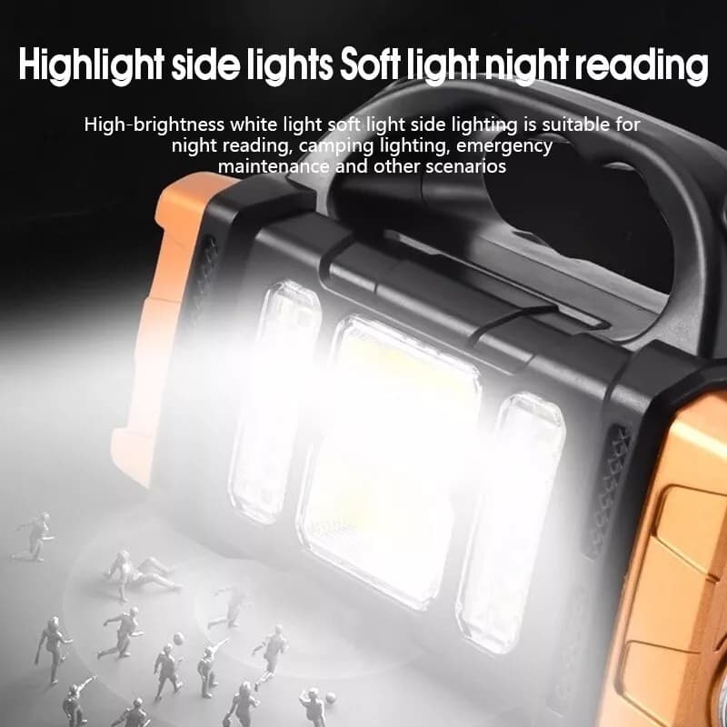 Solar & USB Rechargeable Searchlight - 500 Lumen Waterproof Power-Bank Torch