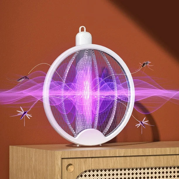 3-in-1 Foldable Mosquito Racket | UV-A Trap & Night Lamp