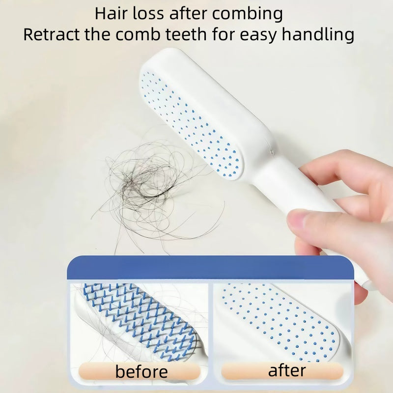 self cleaning hair brush comb