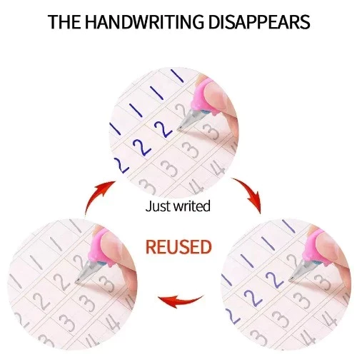 Reusable writing tool with numbers on a white background. sank magic practice copybook Pakistan, reusable handwriting workbook.